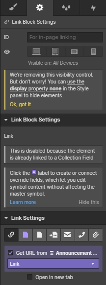 Link Block Settings: Part 2