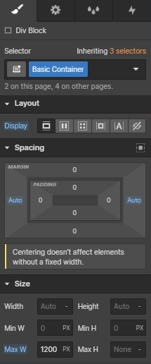 Setting a maximum width so that designs do not become too stretched on large monitors