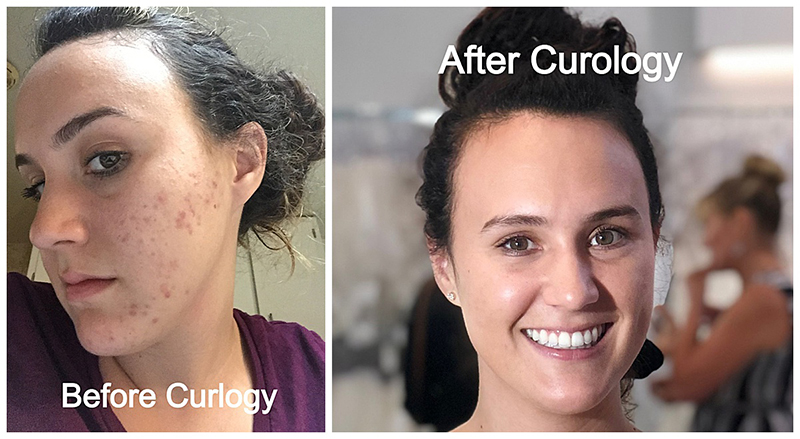 a collage of a woman with a hair bun