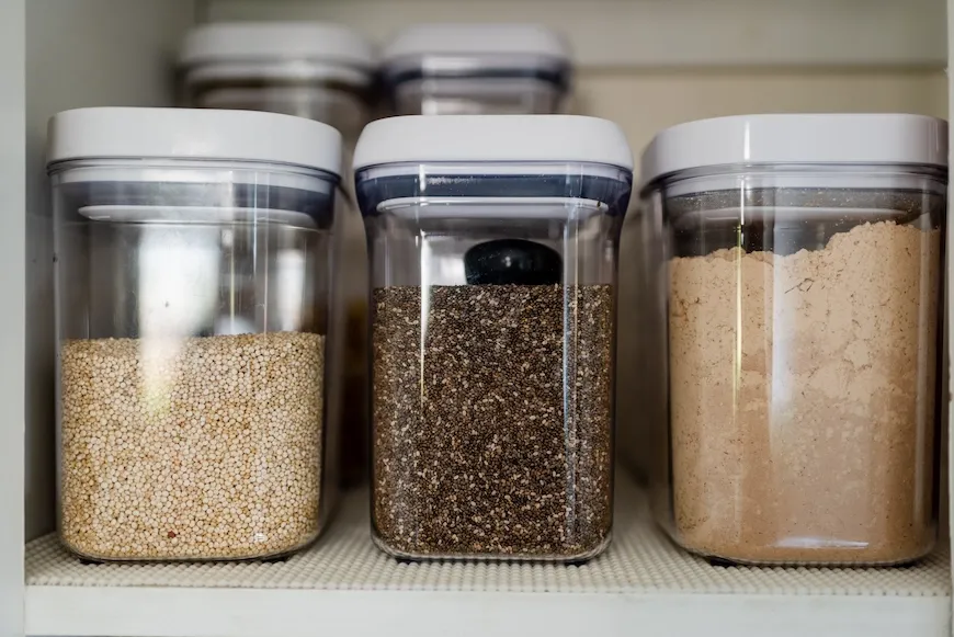 OXO POP containers filled with pantry staples