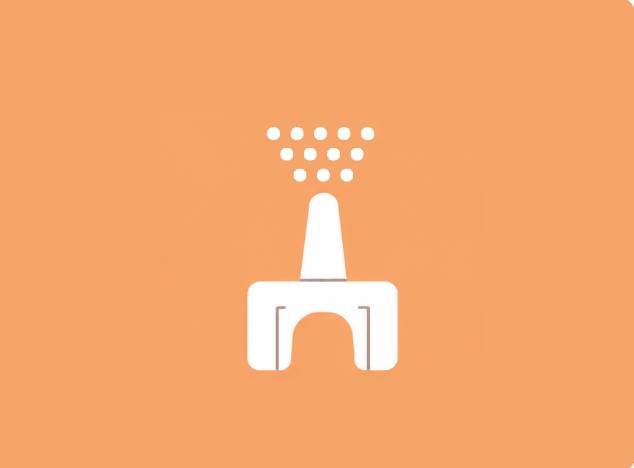 White naloxone icon on orangebackground.