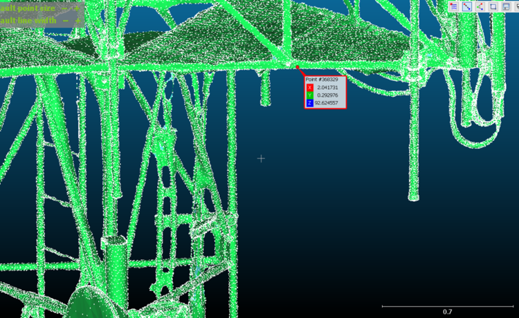 Bottom edge of gantry mesh model