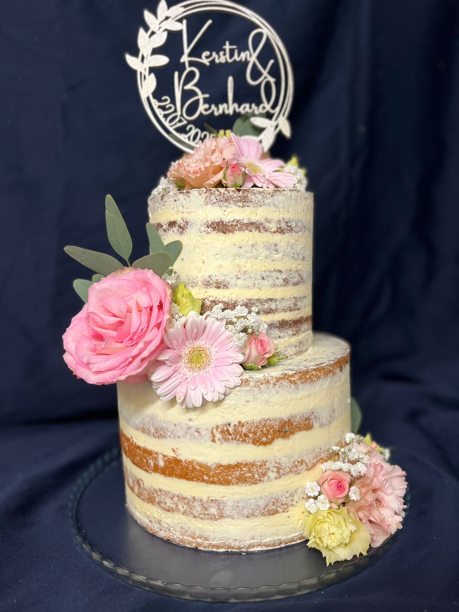Hochzeitstorte mit Marzipanblumen, Café Konditorei Wallner, St. Wolfgang