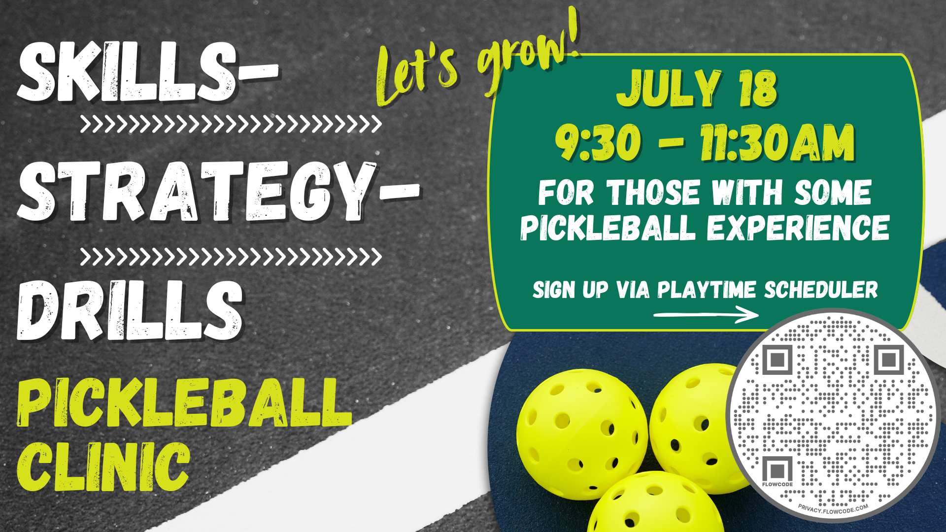 Pickleball Clinic: Skills-Strategy-Drills