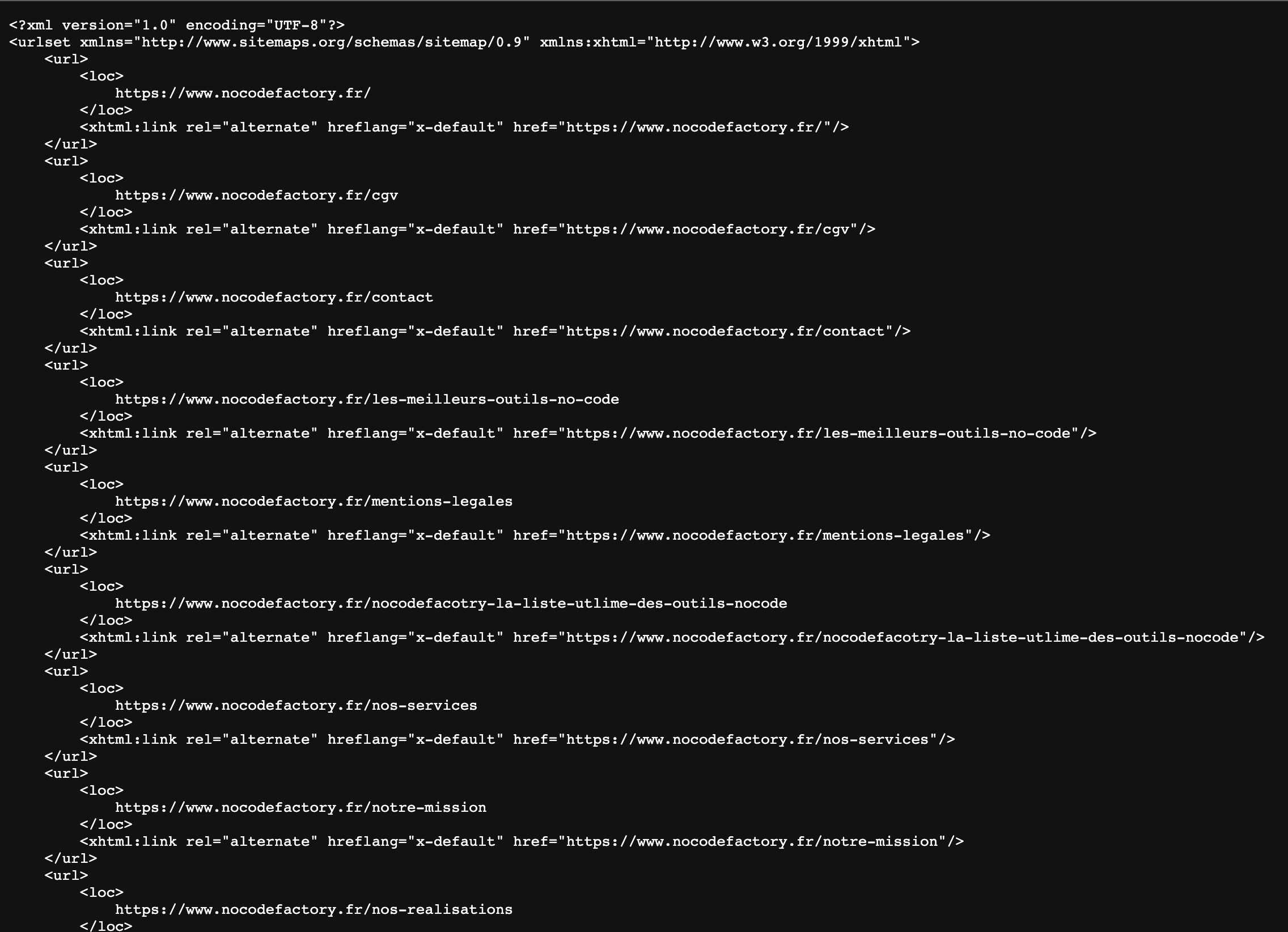 sitemap d'un site