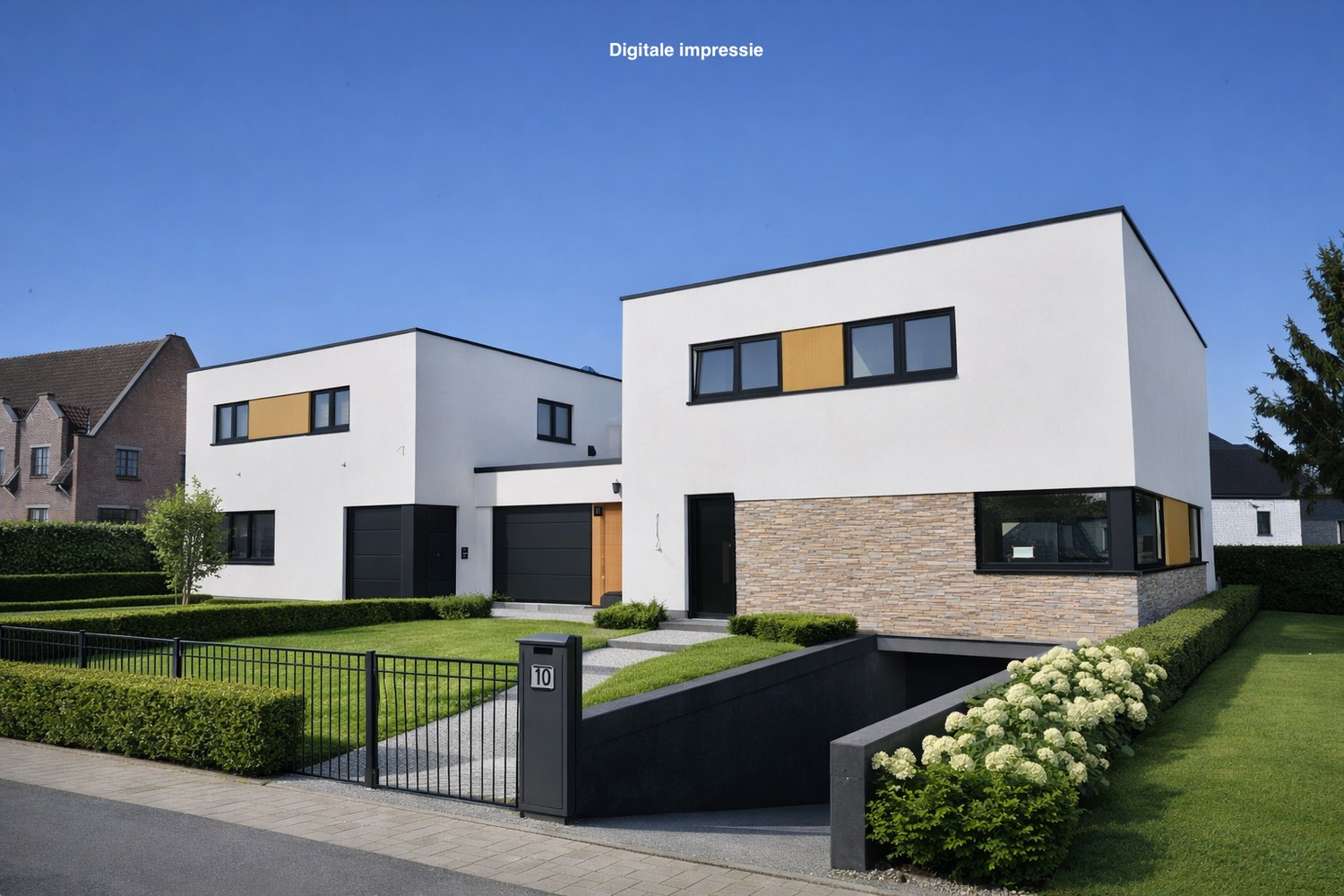 Moderne woning (casco-plus) met strakke architectuur en tal van mogelijkheden