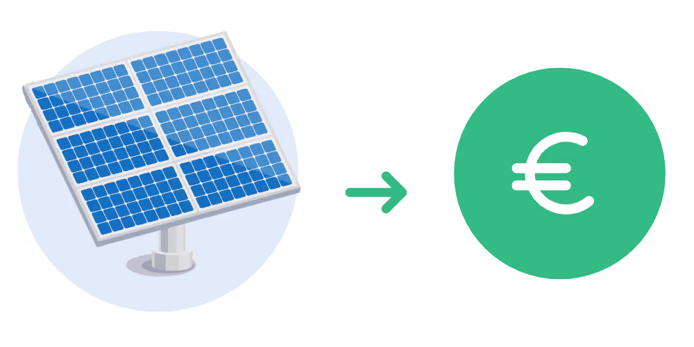 Infografia: l'energia solar generada es converteix en valor econòmic