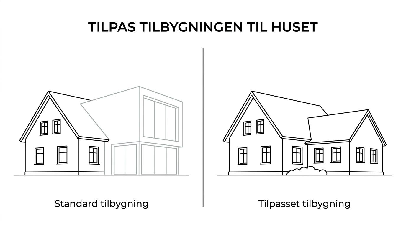 Comparison of typical København S house types with matching extension approaches.