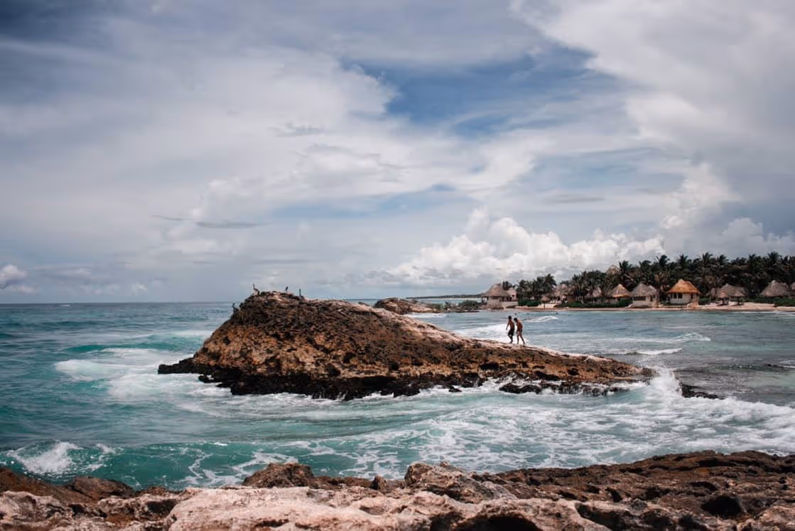 The beach in Tulum, the city in the Rivera Maya in Mexico