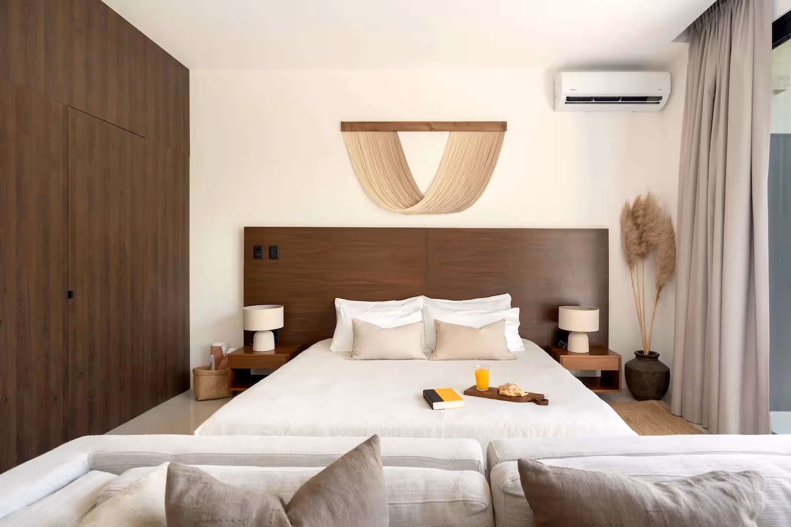 Modern interior of 525 Tulum studio, designed as a rental property in Tulum, Mexico
