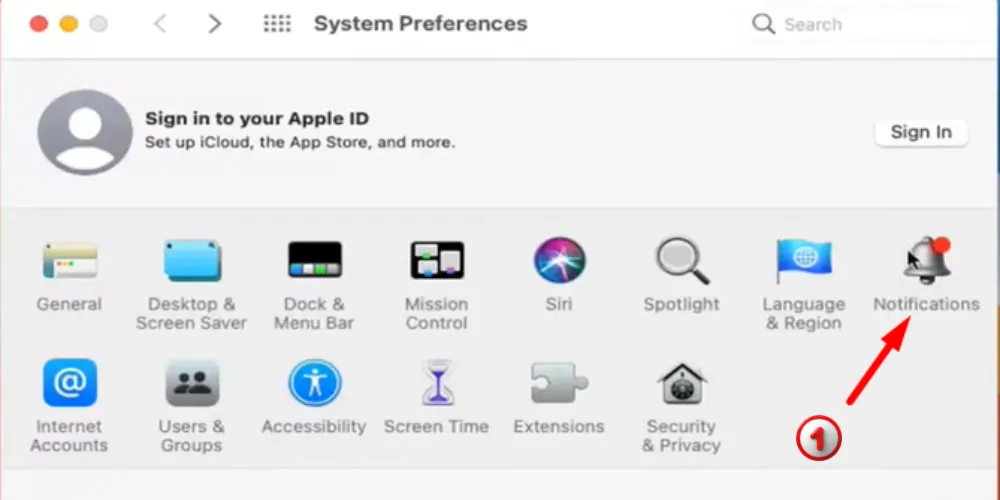 macOS notification tab