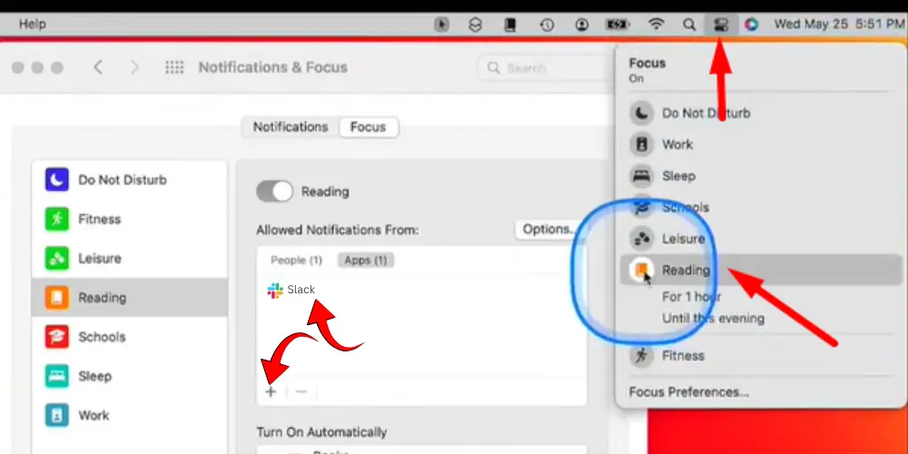 add slack in focus mode on macos