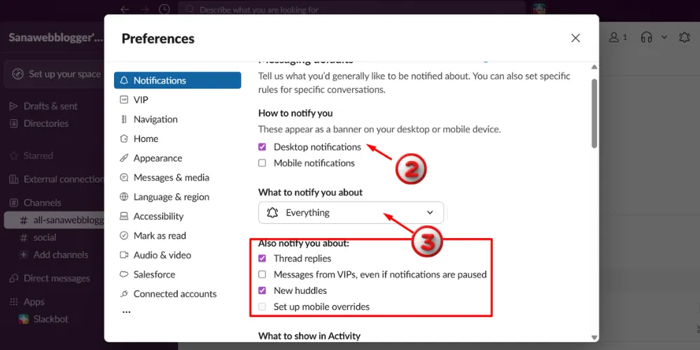 slack in app notification