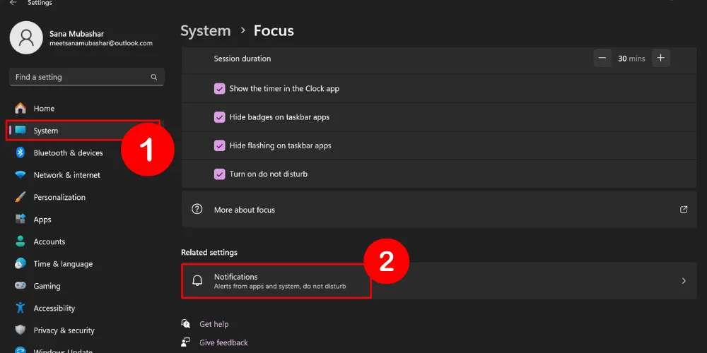 notification sounds for Slack in Windows settings