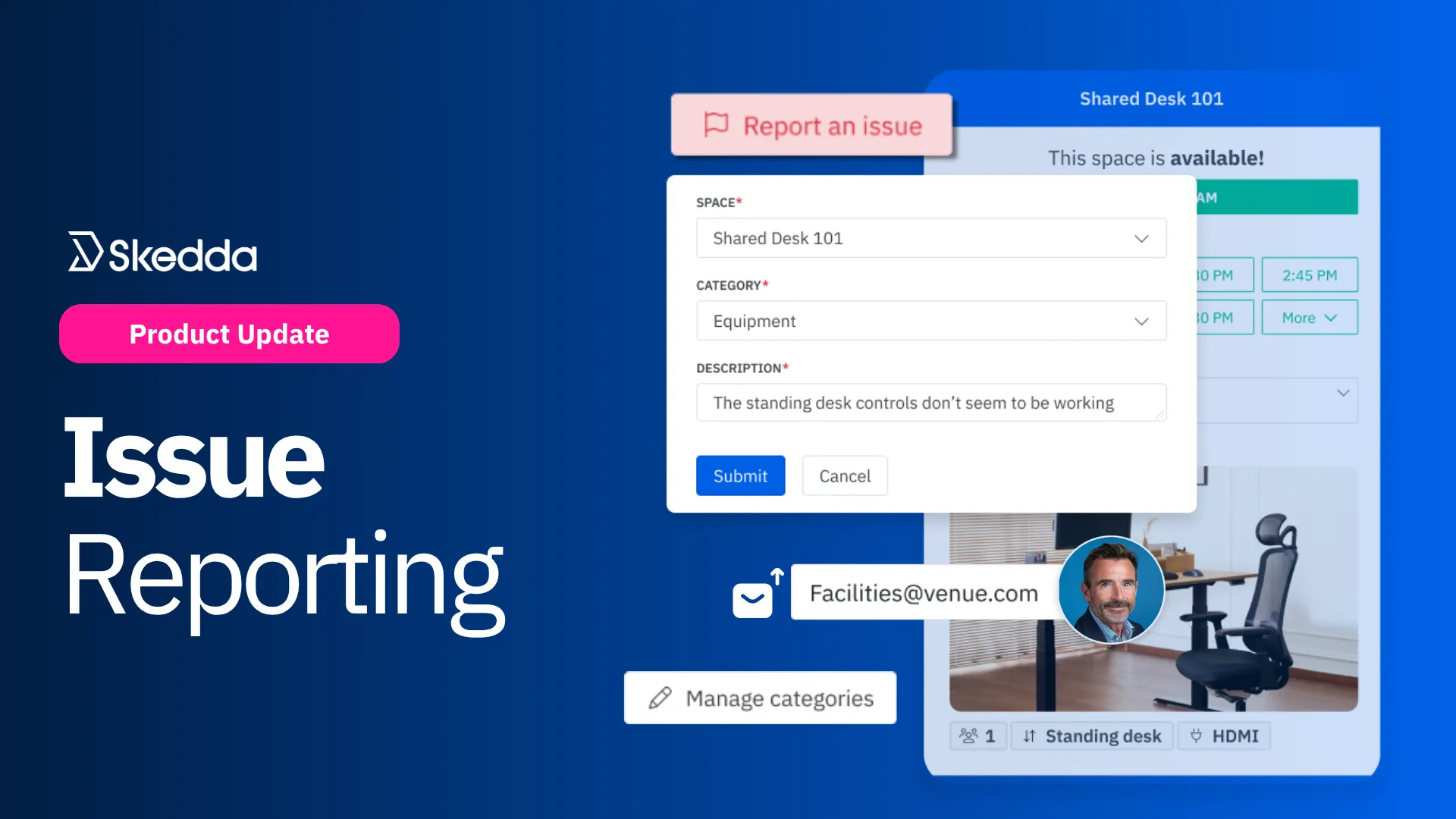 Skedda Issue Reporting: Flag and Route Space Issues From the Booking Flow