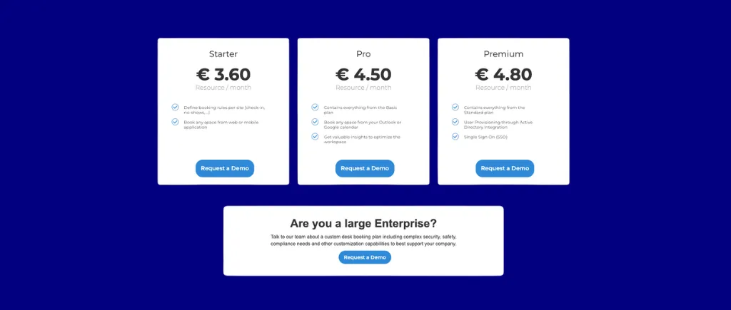 Tribeloo desk booking software pricing