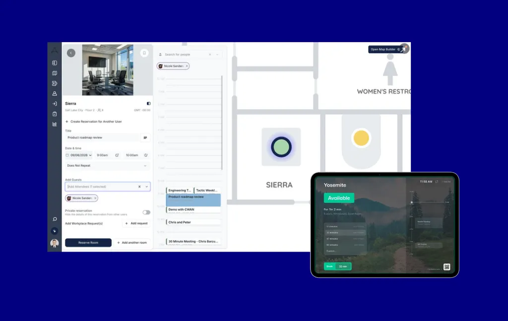 Tactic meeting room booking software platform