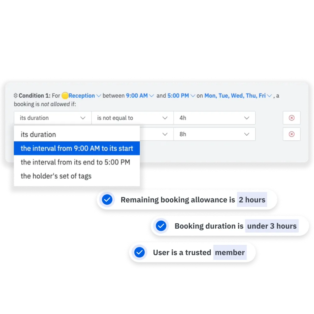 Booking Conditions Interface