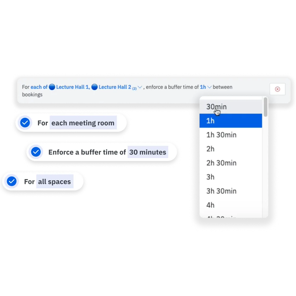 Buffer time interface