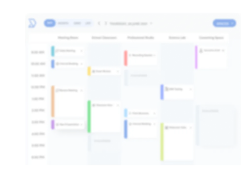 Digital weekly calendar with multicolored scheduled events in different time slots and categories.