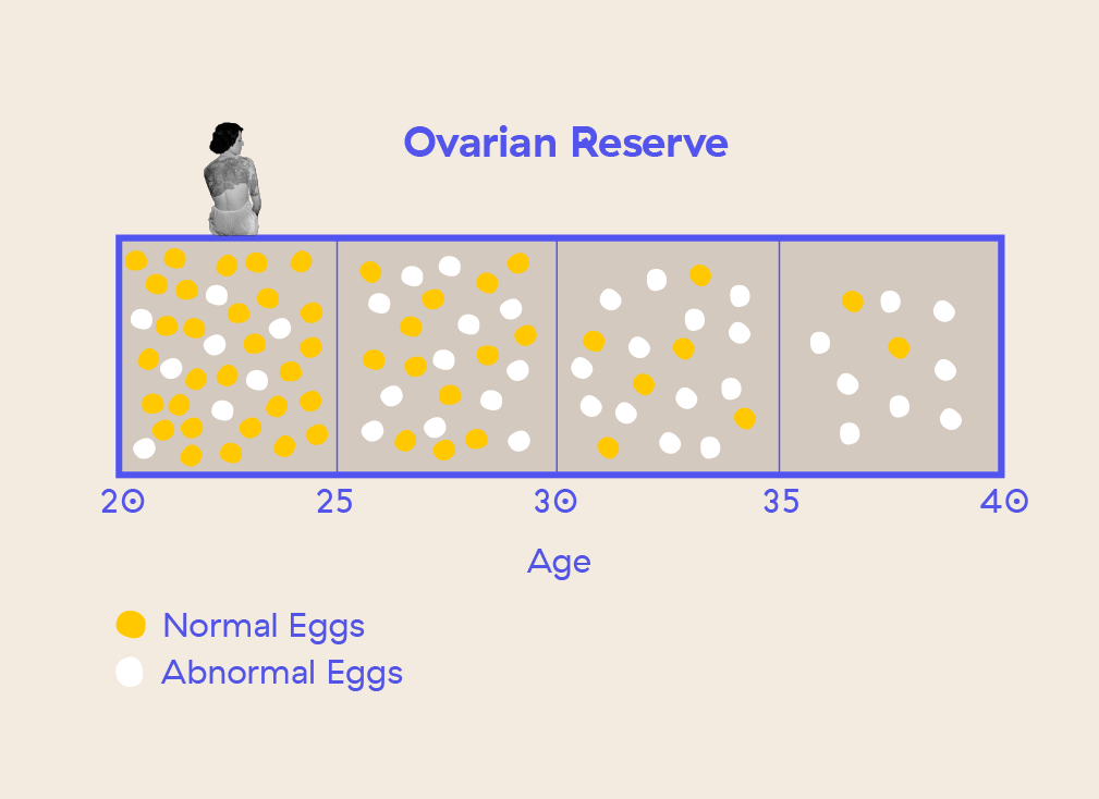 normal eggs vs abnormal eggs based on age 20-40