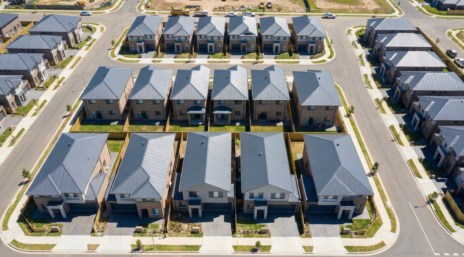 Australia newly developed townhouses with "cookie cutter" design