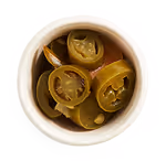 Extra pickled jalapeño side in a dish