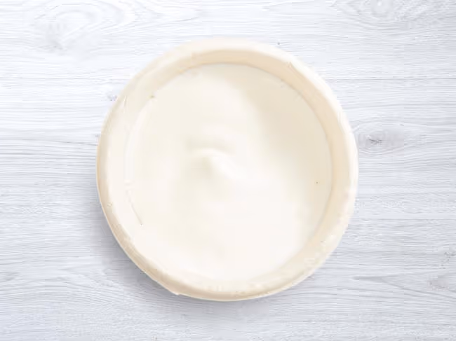 Sour cream side in a dish