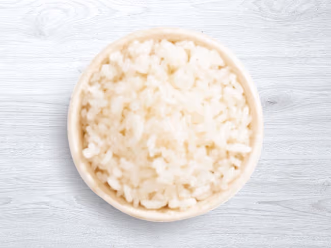 Extra white rice side in a dish