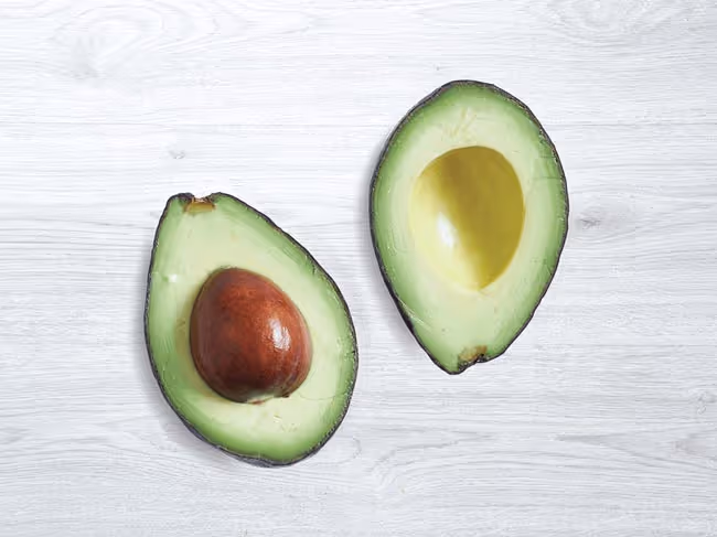 An avacado cut in half