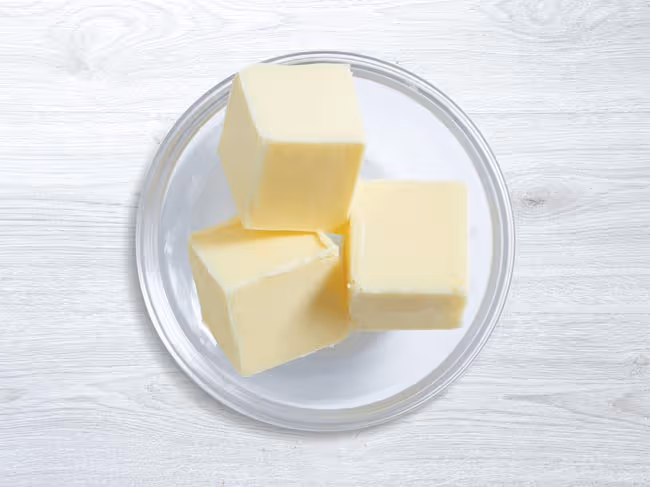 Butter cut into three cubes