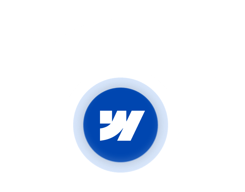 Logos of Wix, WordPress, and Squarespace pointing to a central blue circle with a stylized W.
