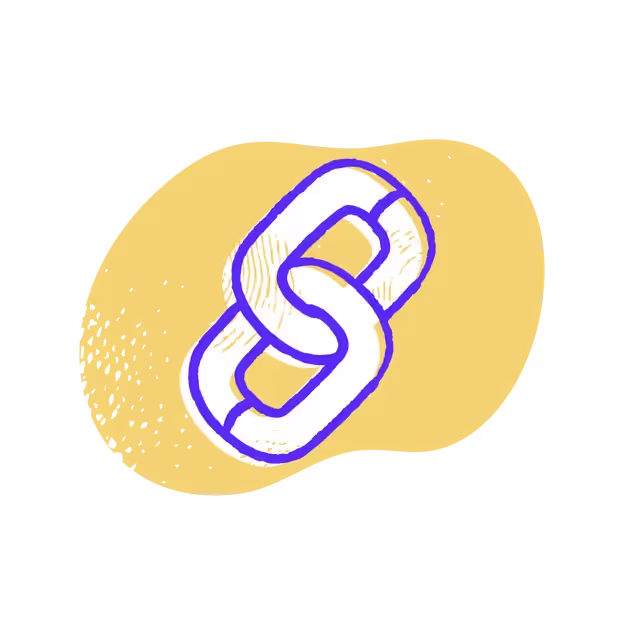 A drawing of a chain on a yellow background