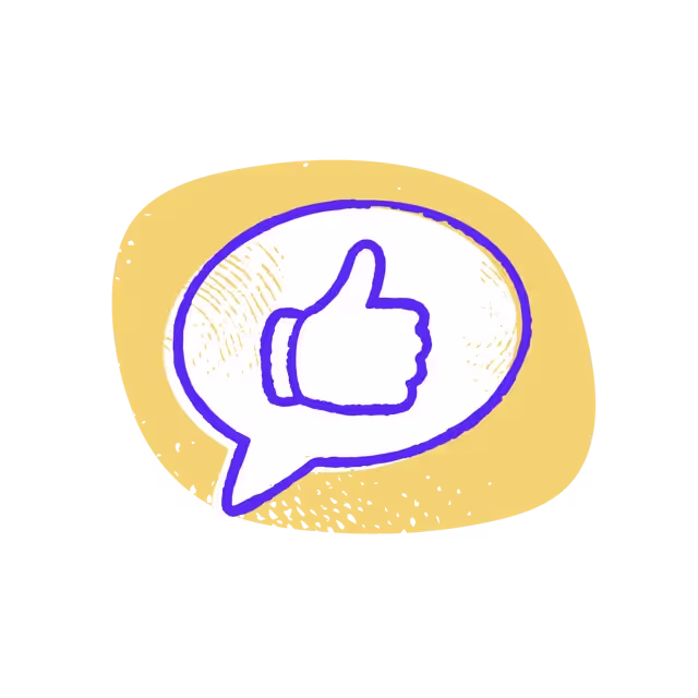 A thumbs up icon in a speech bubble