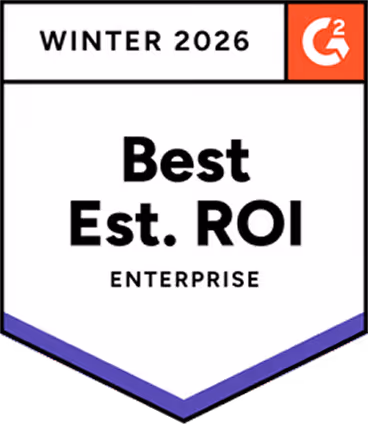 G2-Auszeichnung „Winter 2026“ für den besten geschätzten ROI in der Kategorie „Enterprise“.