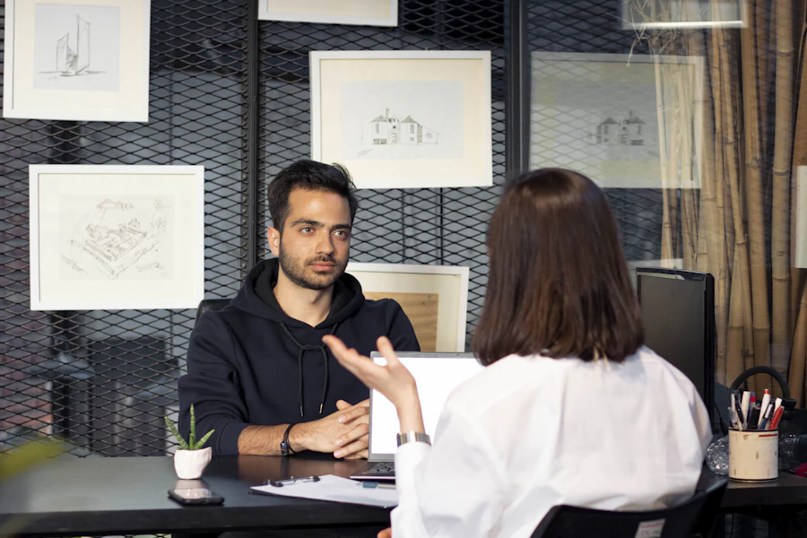 Hiring manager in conversation with a candidate