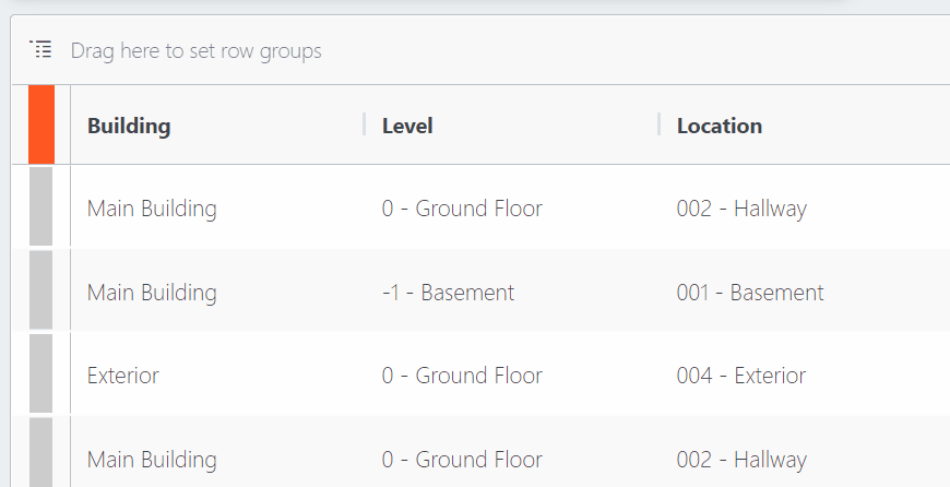 Reordering columns by dragging the heading.
