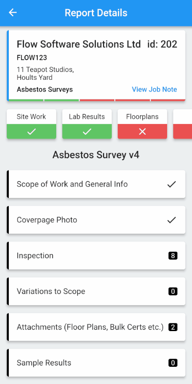 Searching inspection records in the Mobile App
