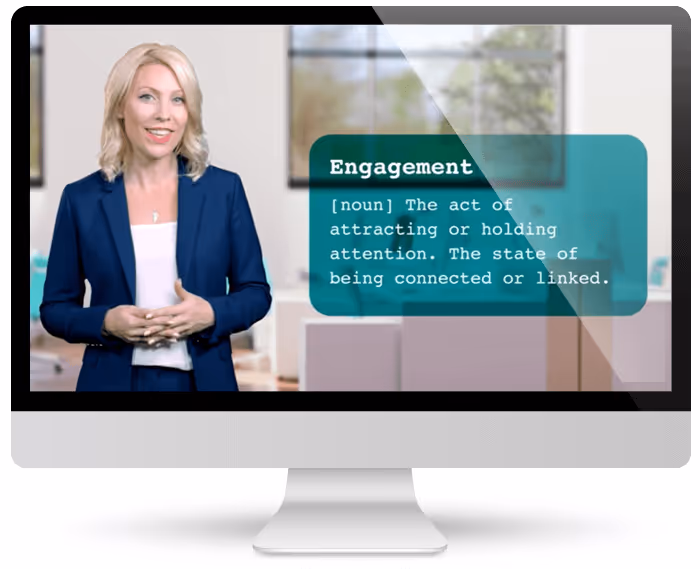Computer showing a video of the engagement workshop
