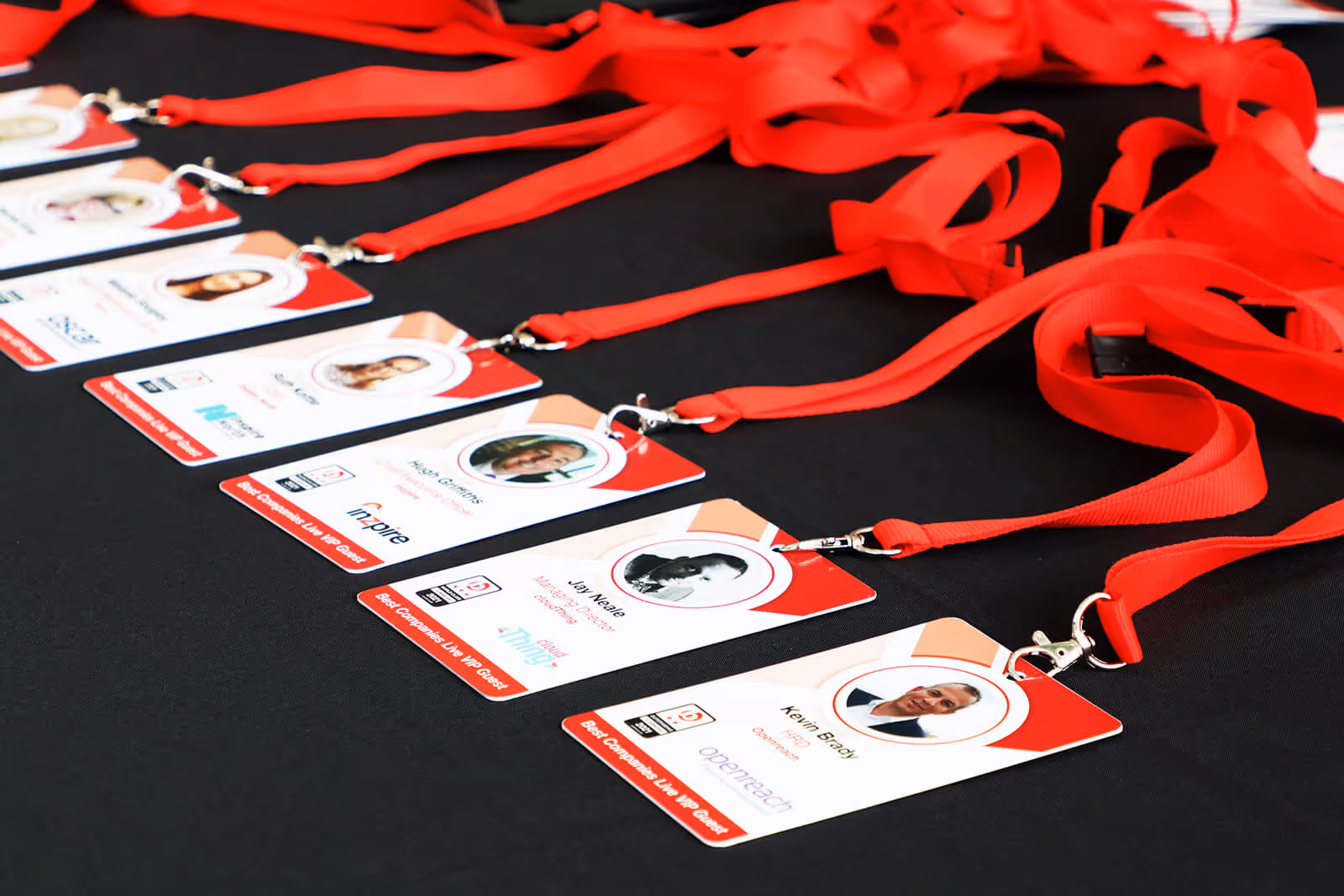 VIP badges for special guests at Best Companies Live Event