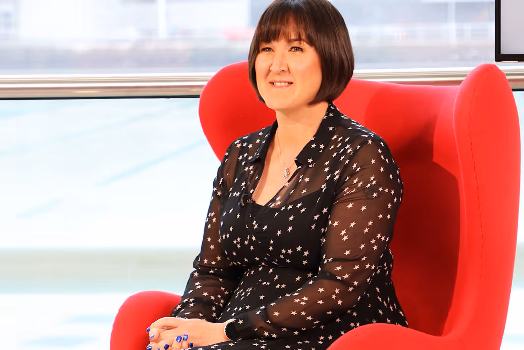 CEO and co-founder of Onefile Susanna Lawson on the set of Best Companies Live