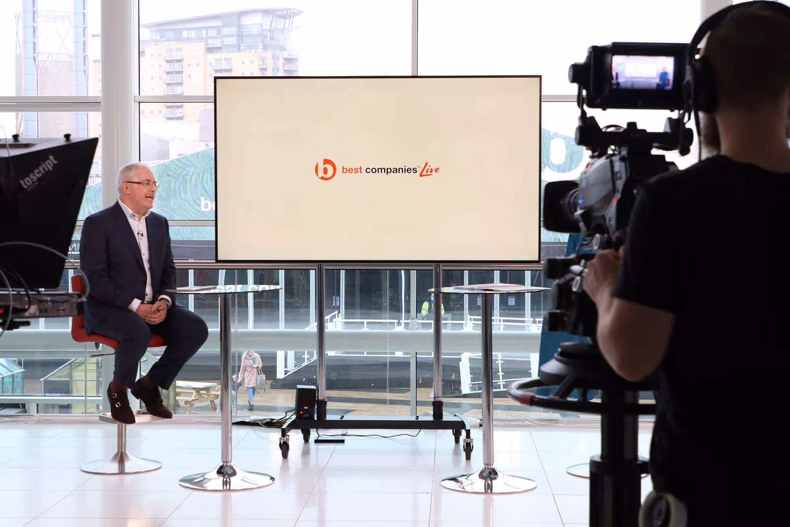 Best Companies CEO Jonathan Austin onset at Best Companies Live