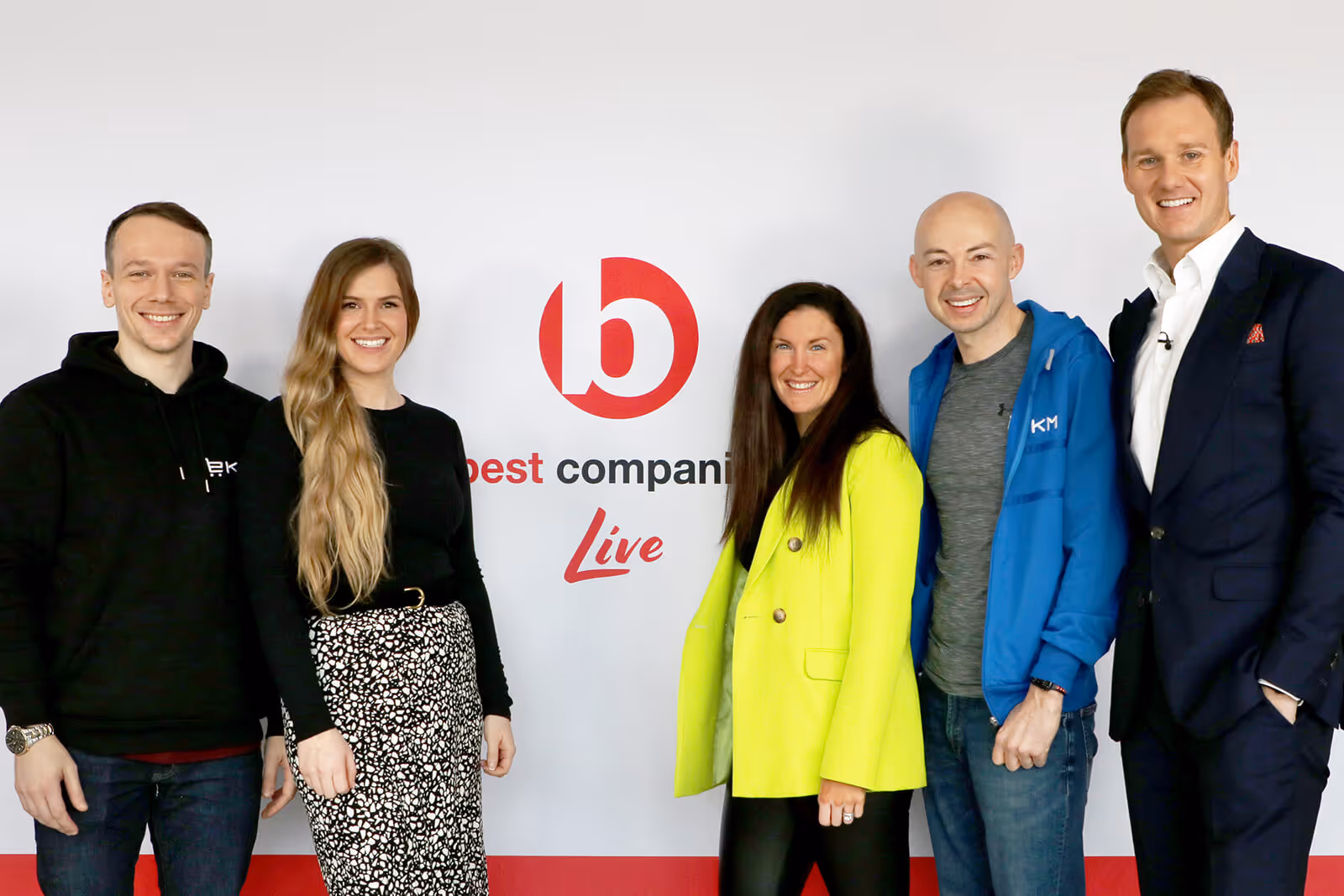 Dan Walker with members of the EKM team at Best Companies Live