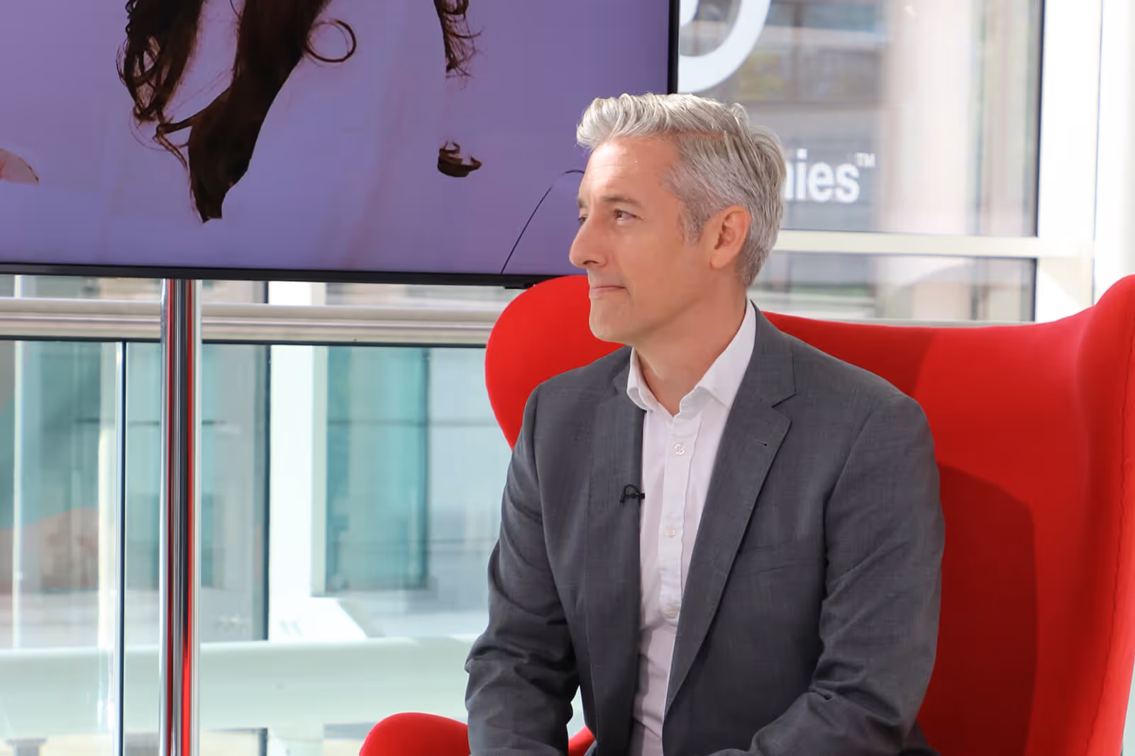 Andy McKinlay of NHS Business Services Authority on set at Best Companies Live