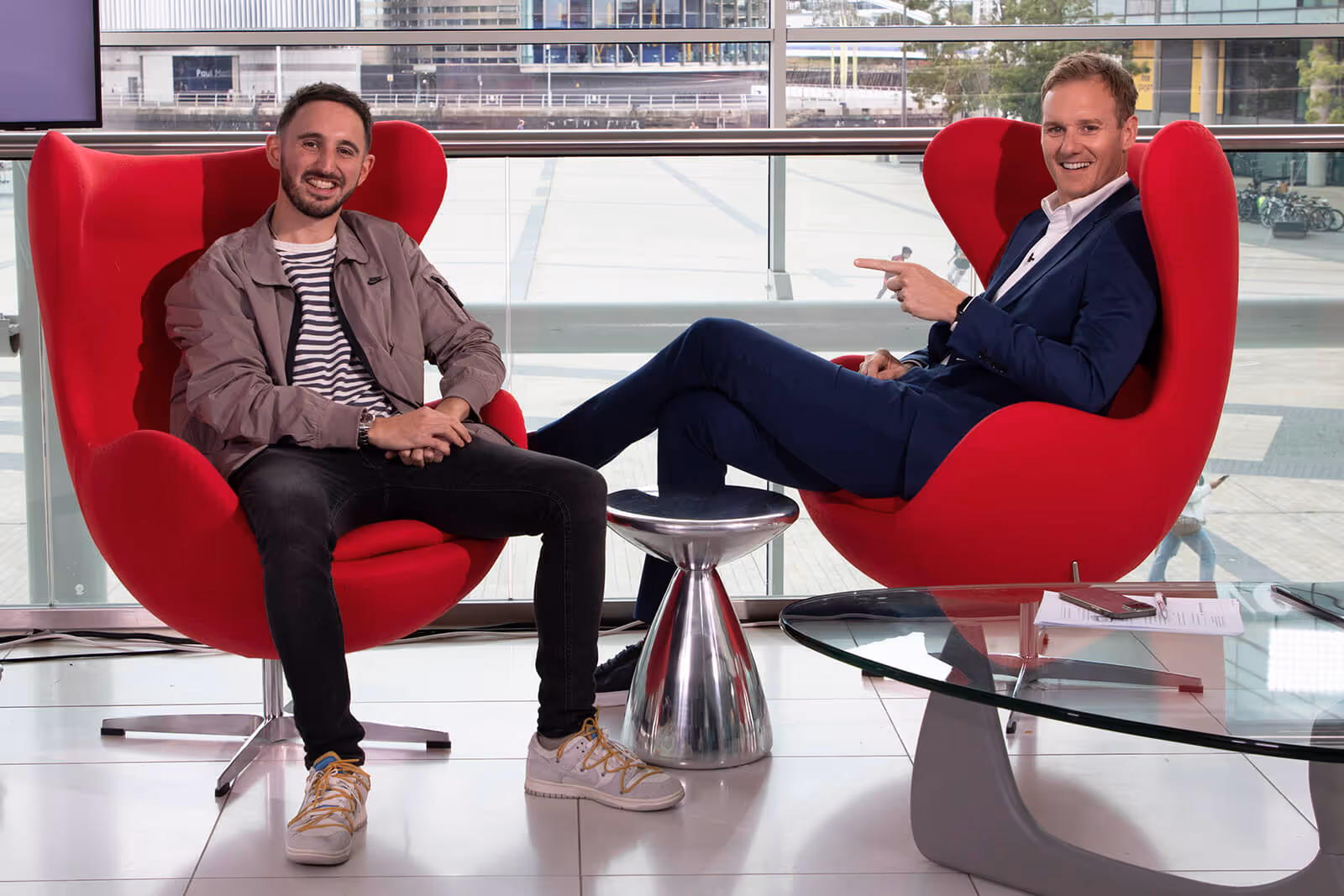 Host Dan Walker and producer San Van Gelder following the wrap of Best Companies Live Q3 live event 