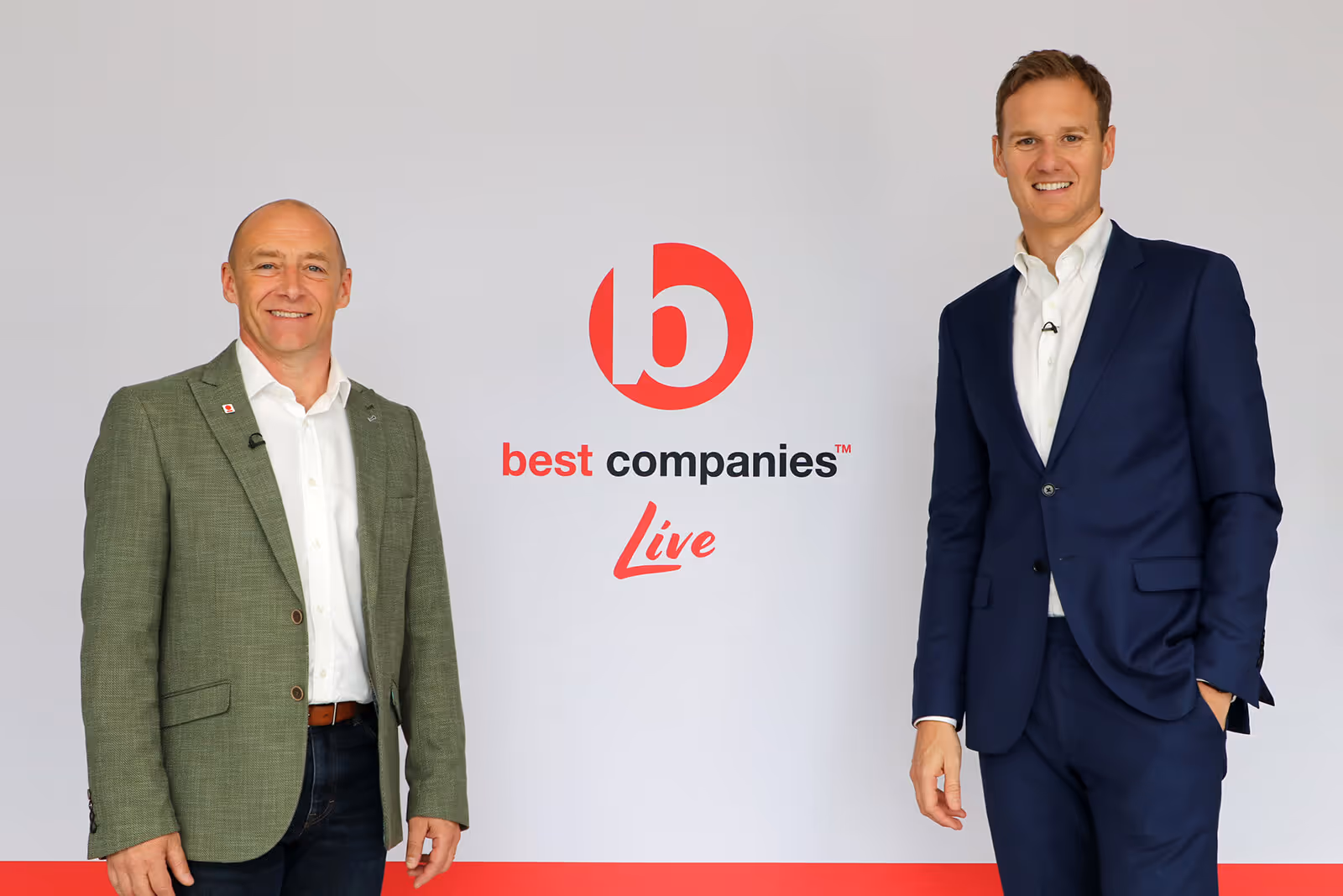 UK Coaching Mark Gannon with Best Companies Live host Dan Walker