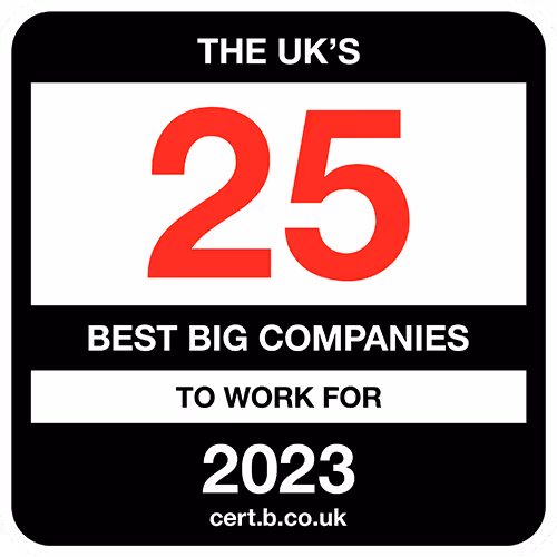 The UK's Top 25 Best Mid-Sized Companies to Work For 2021 list logo