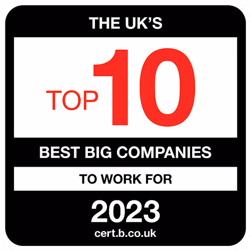 The UK's Top 10 Best Mid-Sized Companies to Work For 2021 list logo