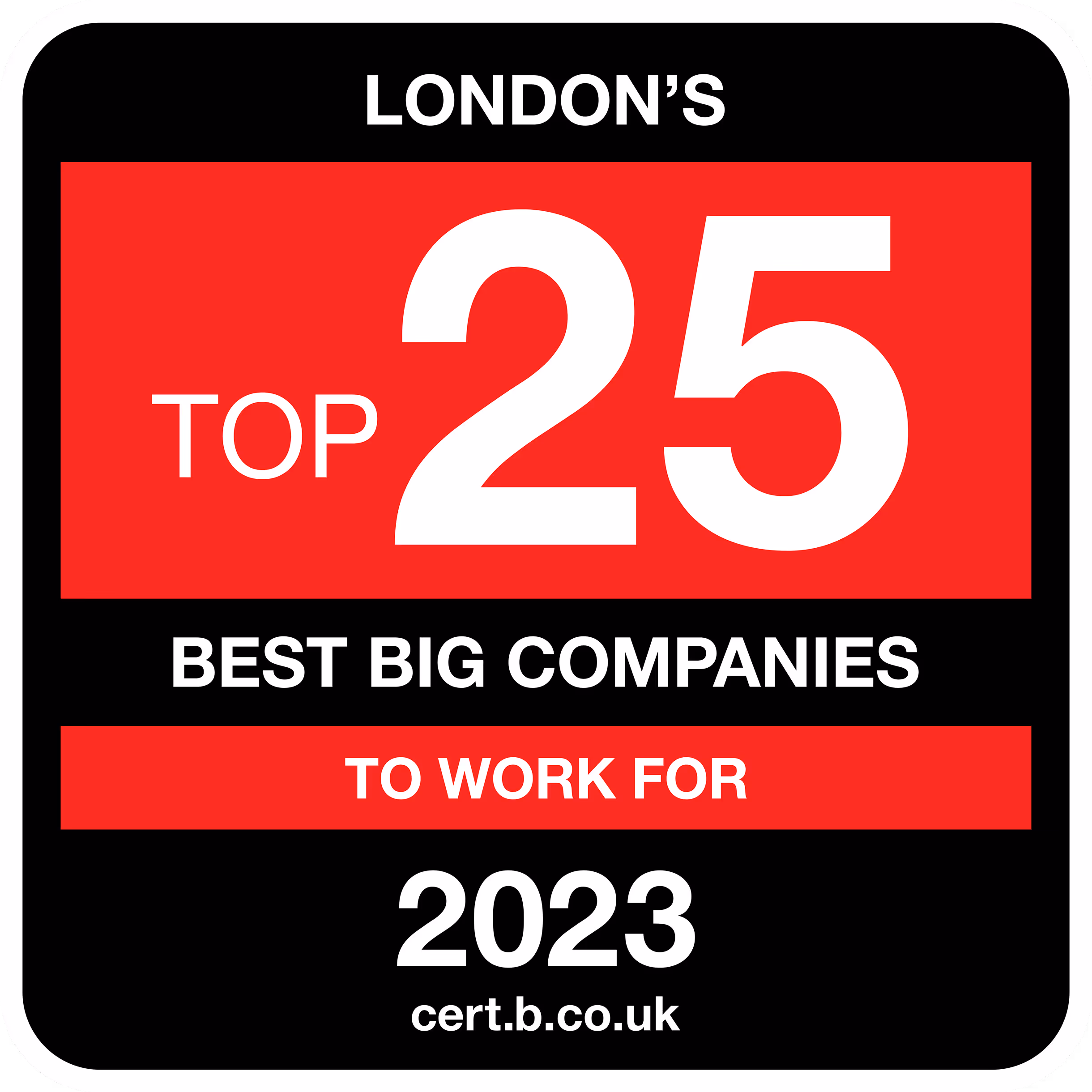 London's Best Big Companies to Work For Logo