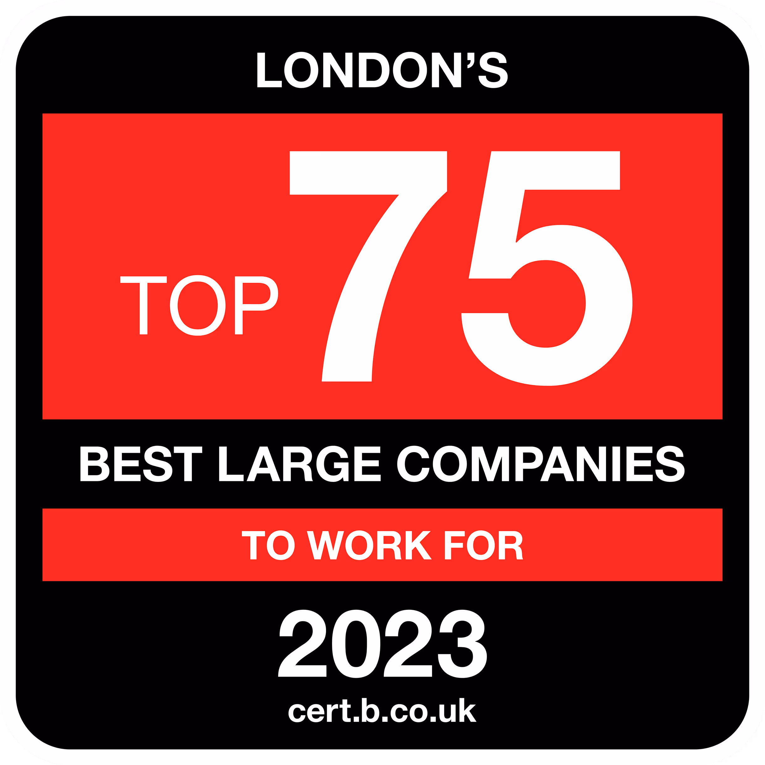 London's Best Large Companies to Work For Logo